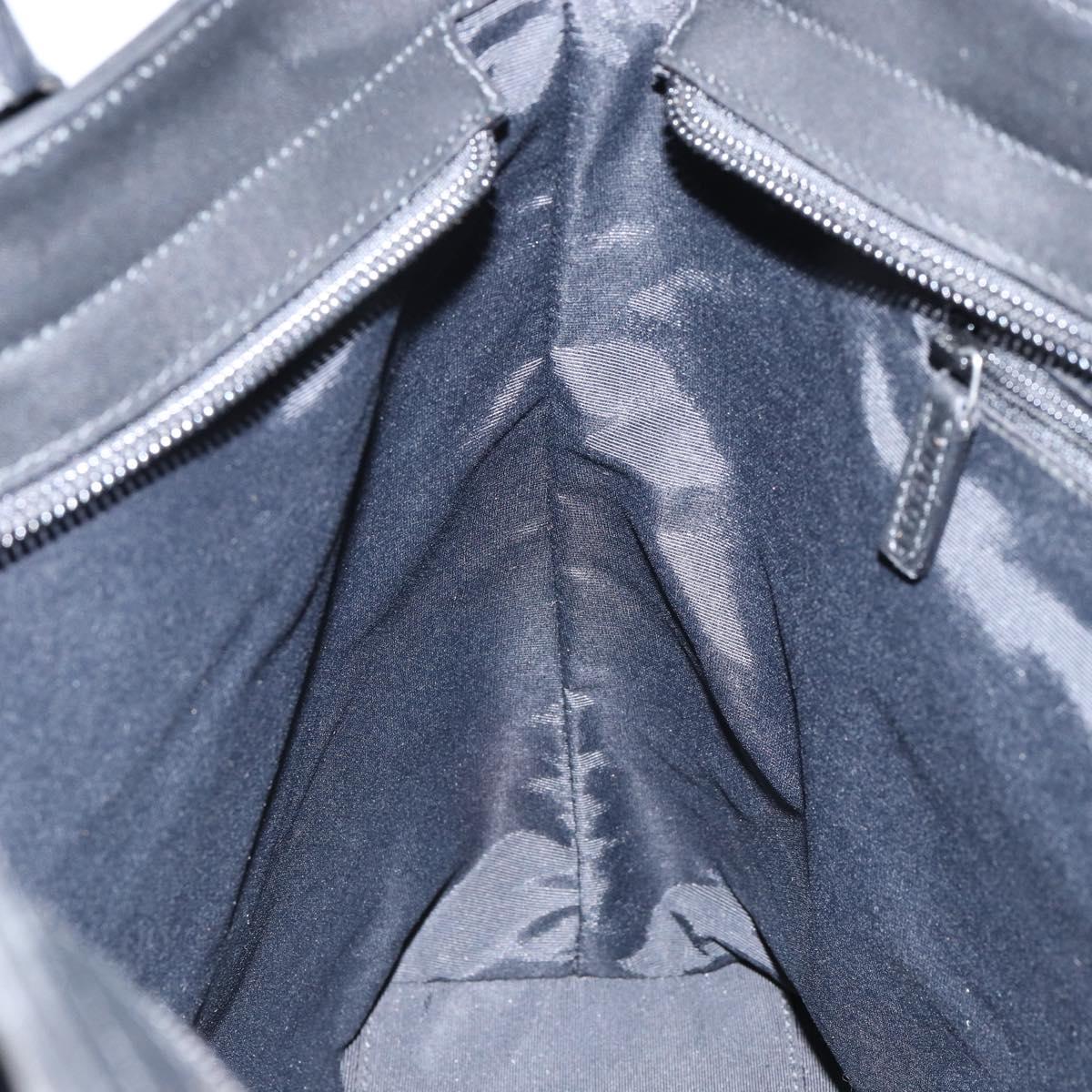 GUCCI GG Canvas Tote Bag Black Silver 33890 Auth am9800