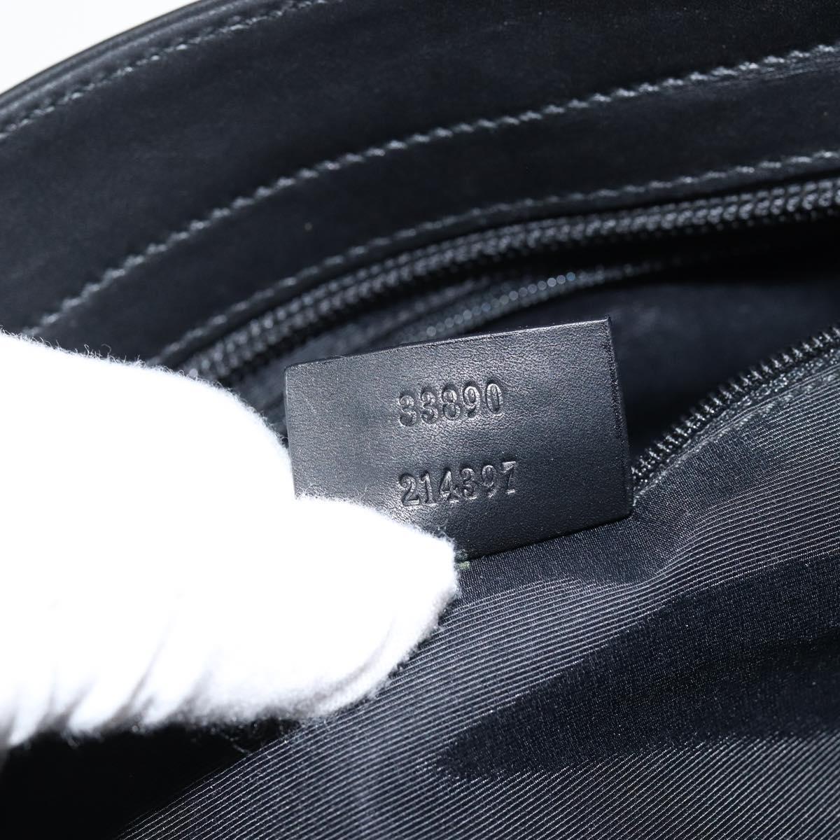 GUCCI GG Canvas Tote Bag Black Silver 33890 Auth am9800