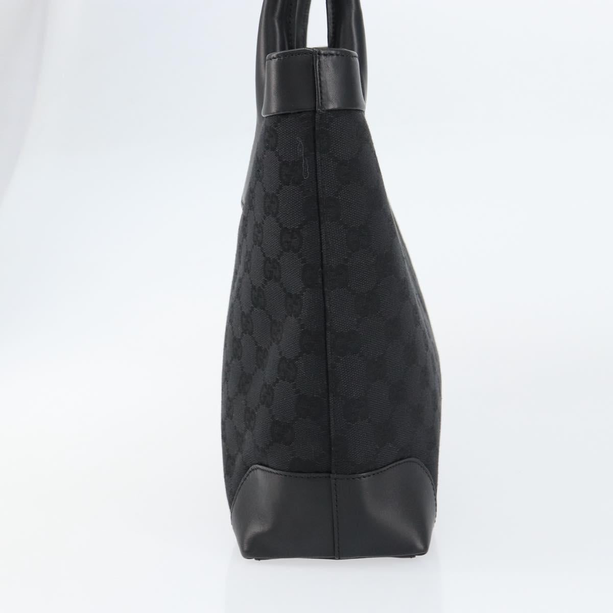 GUCCI GG Canvas Tote Bag Black Silver 33890 Auth am9800