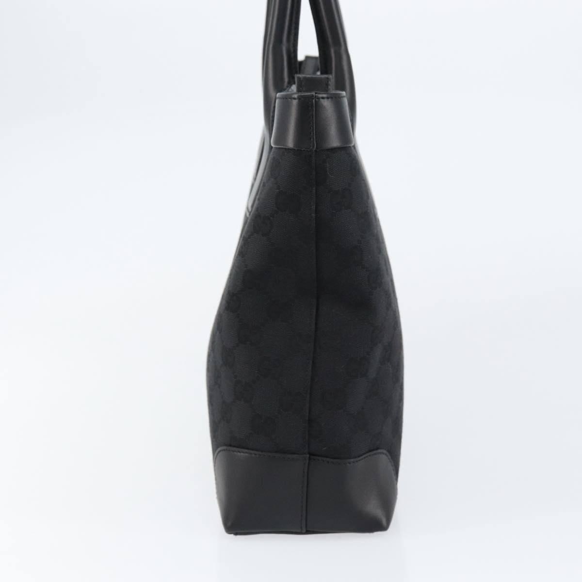 GUCCI GG Canvas Tote Bag Black Silver 33890 Auth am9800