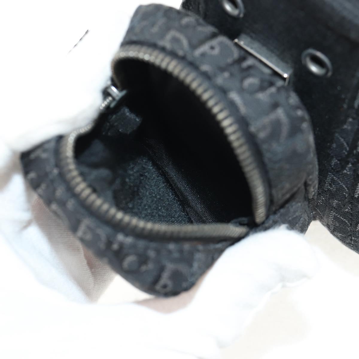 Christian Dior Trotter Canvas Street Chic Shoulder Bag Black Silver Auth am9801V