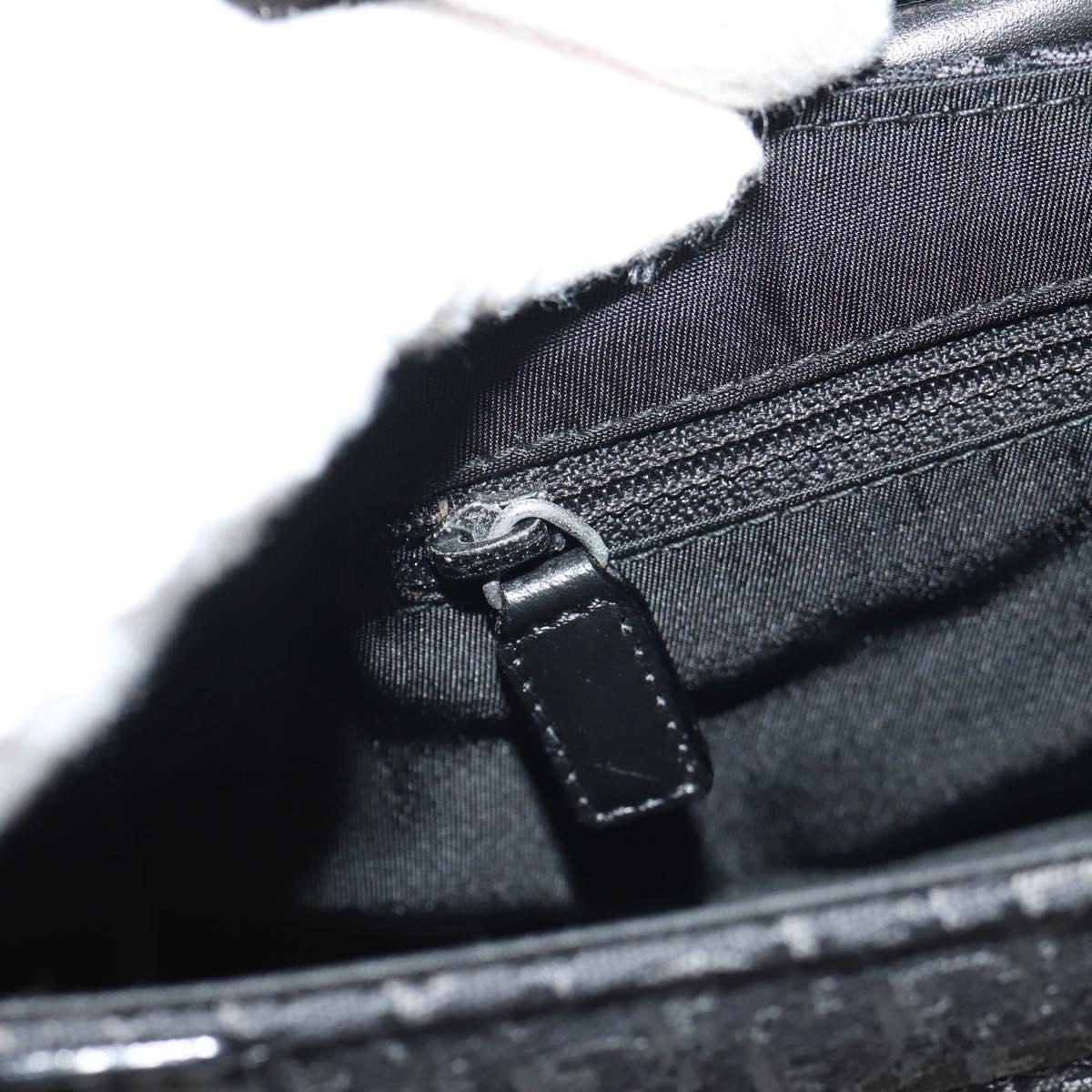 Christian Dior Trotter Canvas Street Chic Shoulder Bag Black Silver Auth am9801V