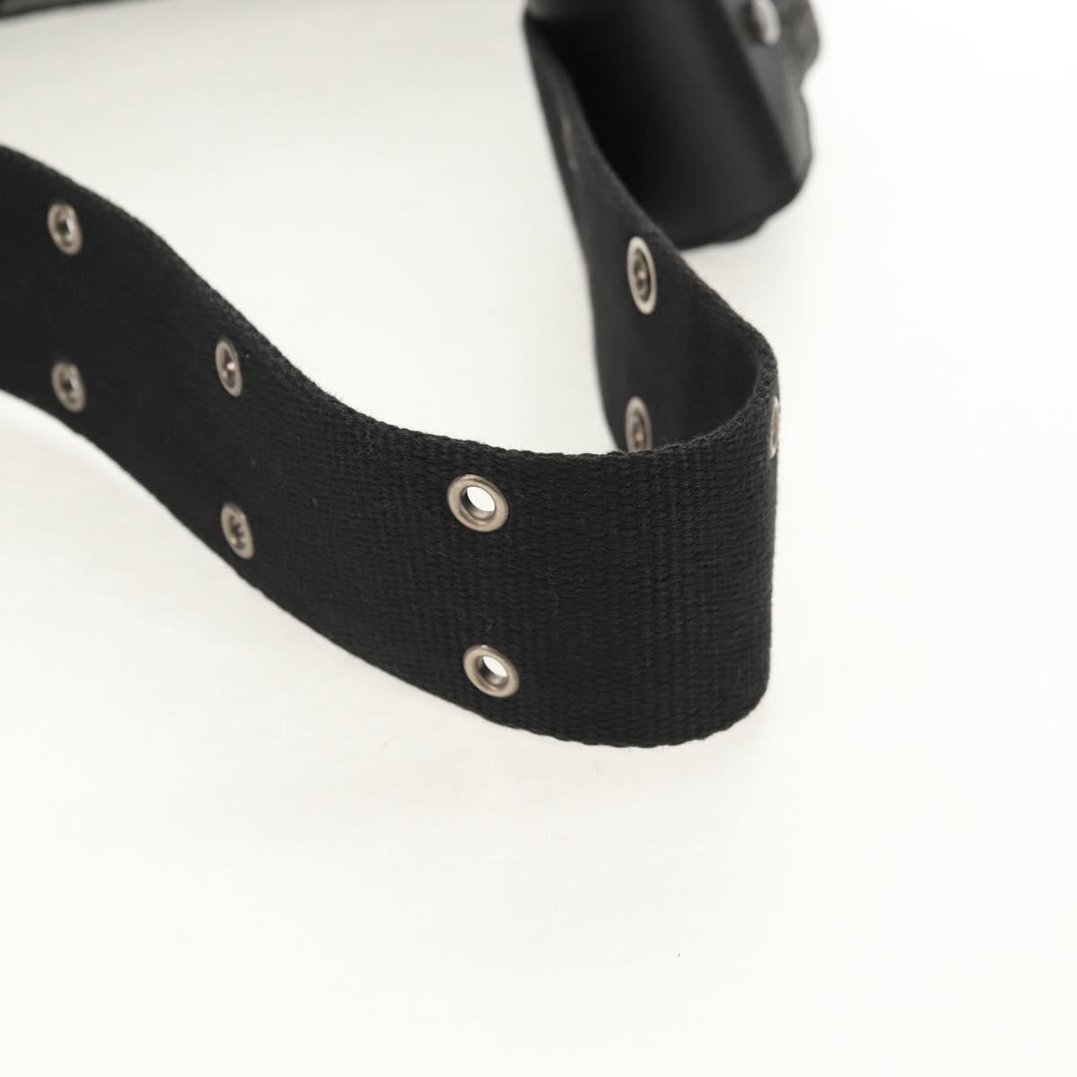 Christian Dior Trotter Canvas Street Chic Shoulder Bag Black Silver Auth am9801V