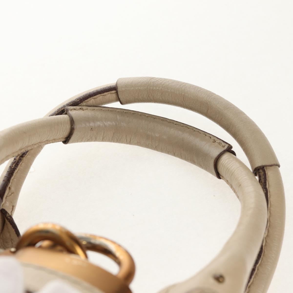 Chloe Paddington Mini Hand Bag Leather Beige Silver gold Auth am9806V