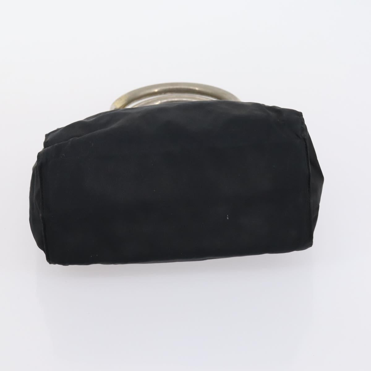 PRADA Christian Dior Hand Bag Nylon PVC 2 Set Black Gold Auth am9808