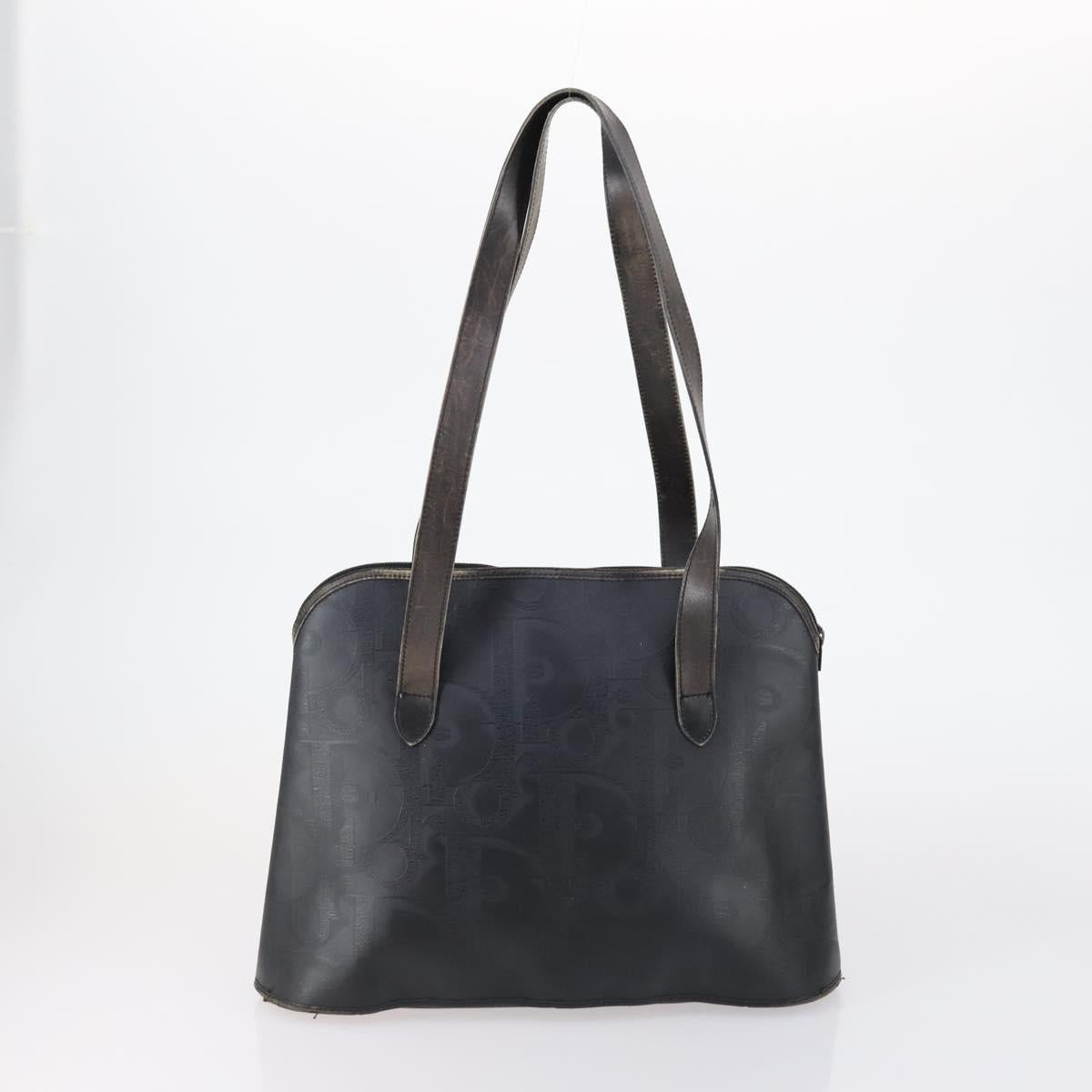 PRADA Christian Dior Hand Bag Nylon PVC 2 Set Black Gold Auth am9808