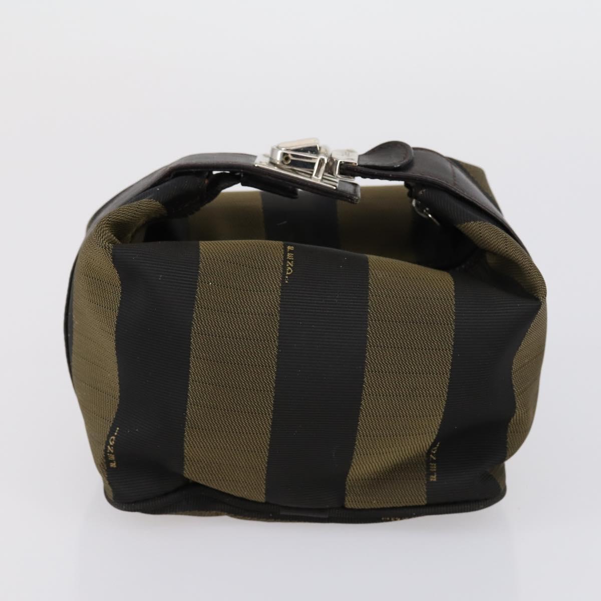 FENDI Pecan Canvas Vanity Pouch 2 Set Black Brown Auth am9810
