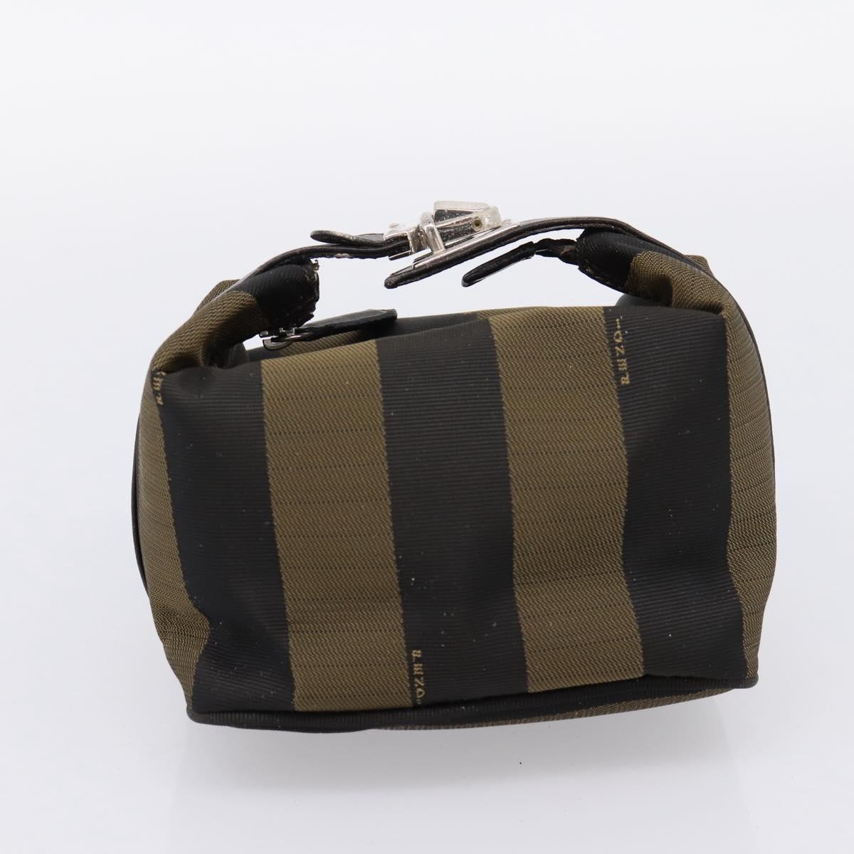 FENDI Pecan Canvas Vanity Pouch 2 Set Black Brown Auth am9810