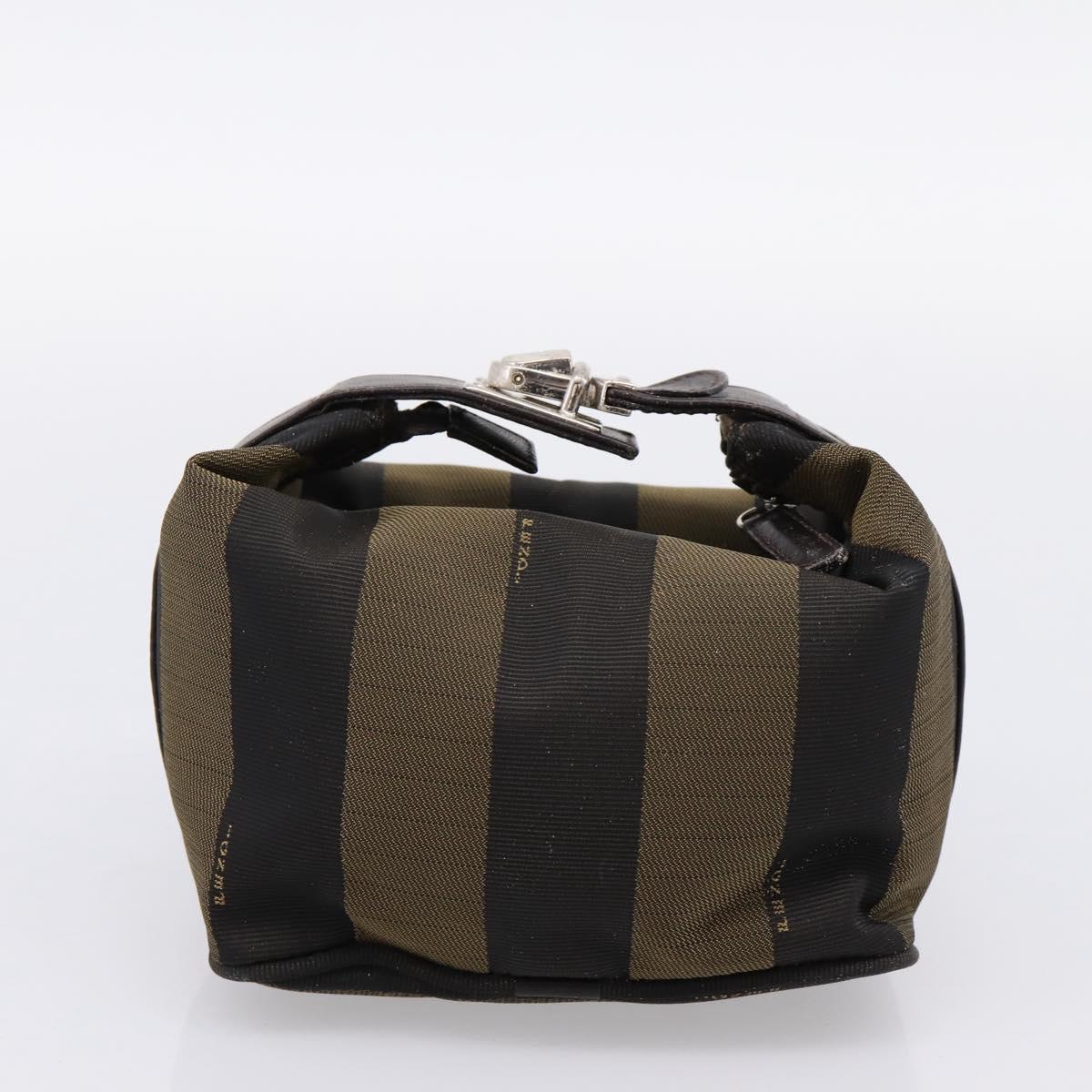 FENDI Pecan Canvas Vanity Pouch 2 Set Black Brown Auth am9810