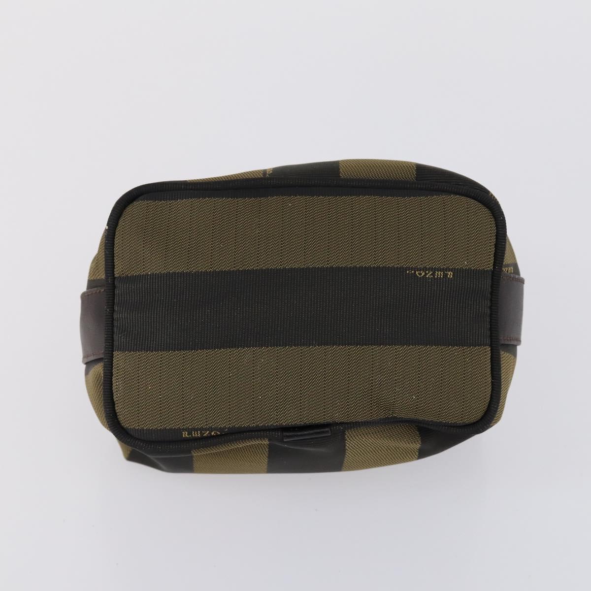 FENDI Pecan Canvas Vanity Pouch 2 Set Black Brown Auth am9810