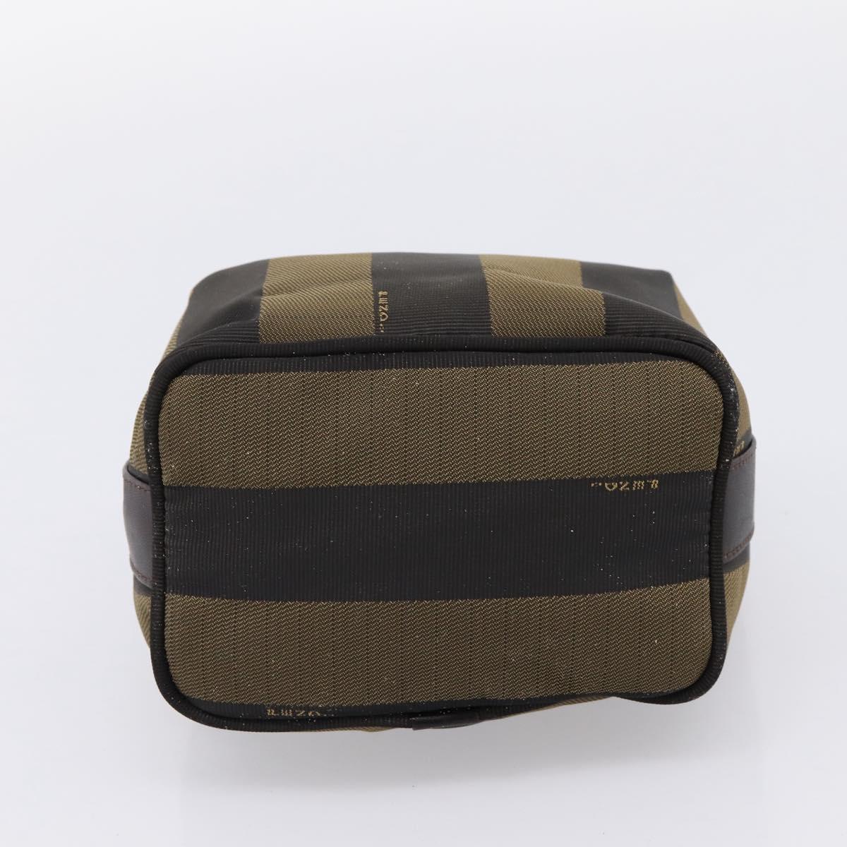 FENDI Pecan Canvas Vanity Pouch 2 Set Black Brown Auth am9810
