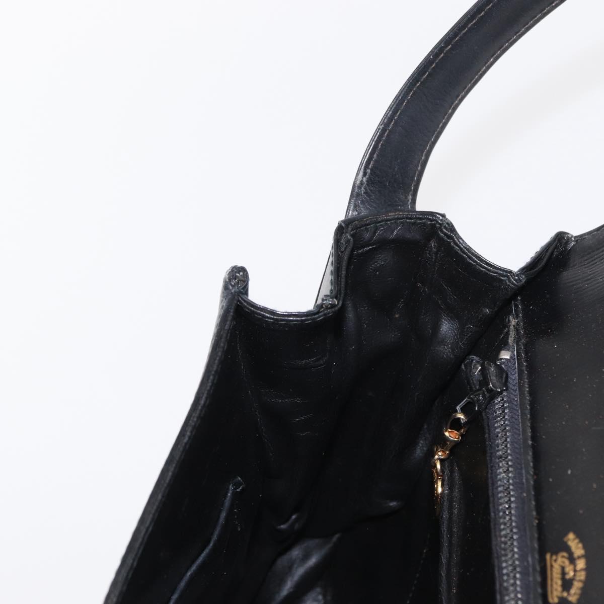 GUCCI Shoulder Bag Leather Black Gold Auth am9811