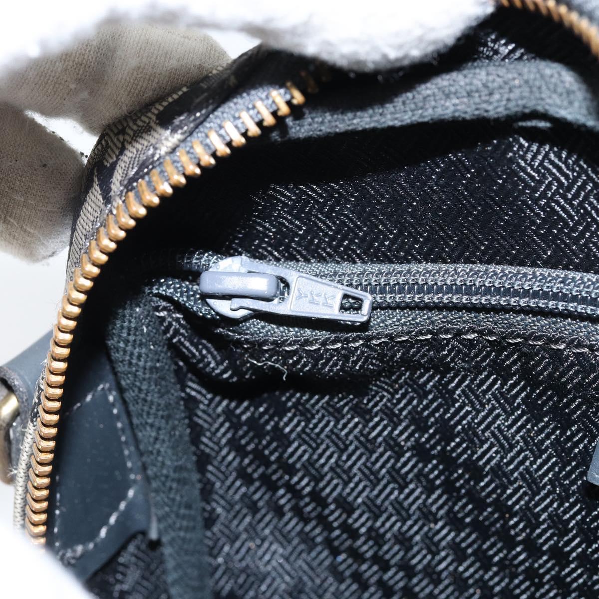 Christian Dior Trotter Canvas Shoulder Bag Black Gold Auth am9812