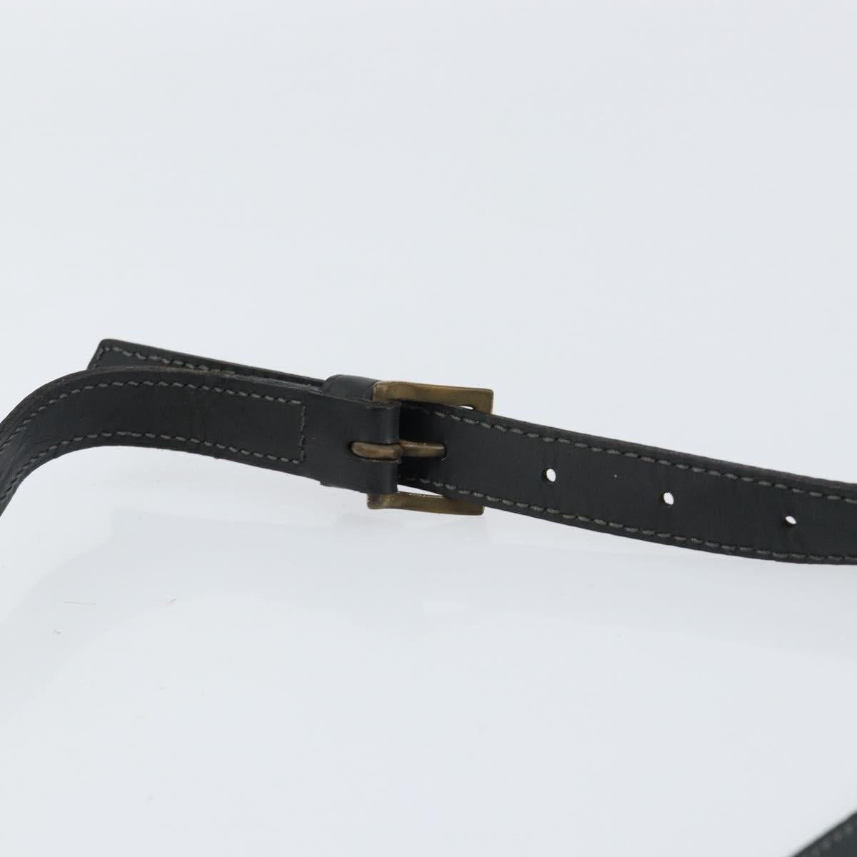 Christian Dior Trotter Canvas Shoulder Bag Black Gold Auth am9812