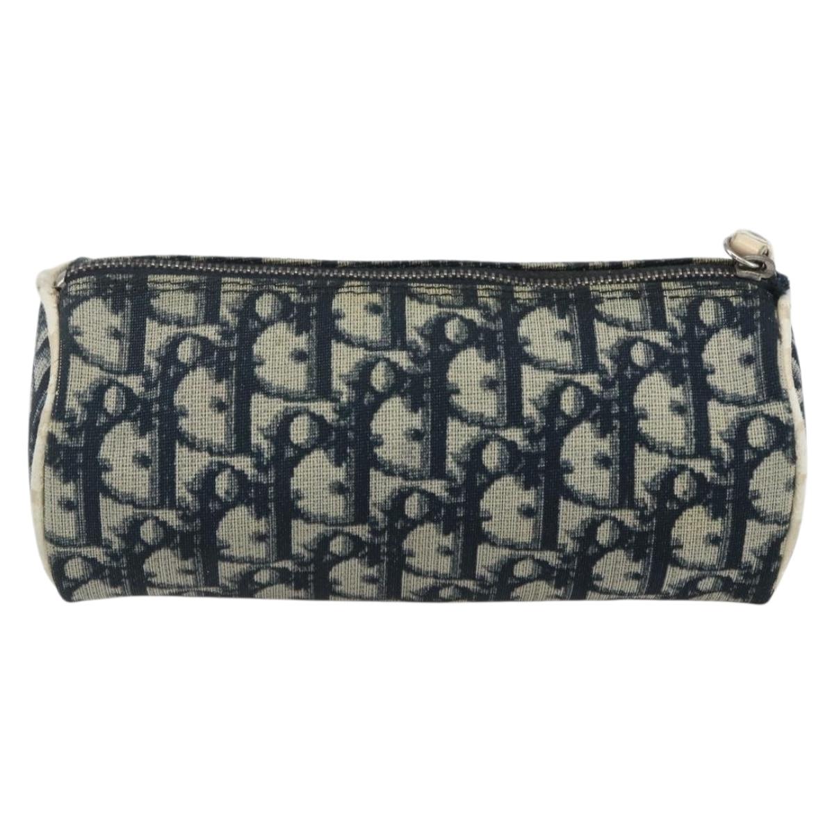 Christian Dior Trotter Canvas Wallet PVC Canvas 2 Set Black Navy Auth am9813