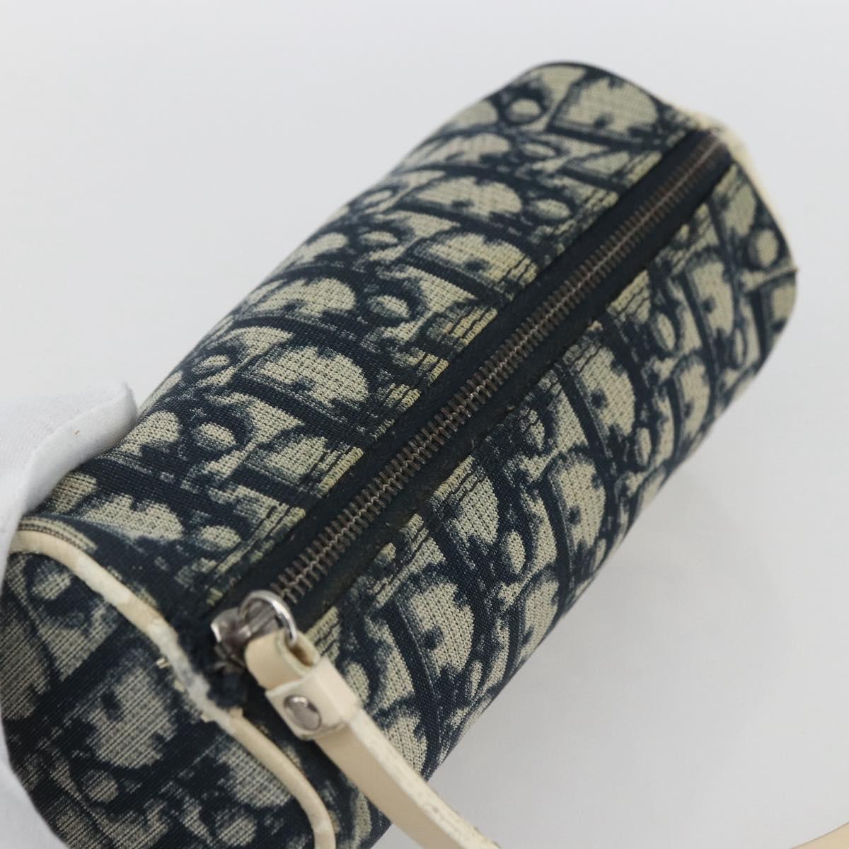 Christian Dior Trotter Canvas Wallet PVC Canvas 2 Set Black Navy Auth am9813