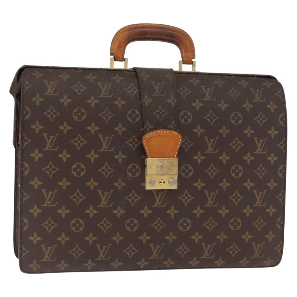 LOUIS VUITTON Monogram Serviette Fermoir Business Bag Vintage M53305 Auth am9816
