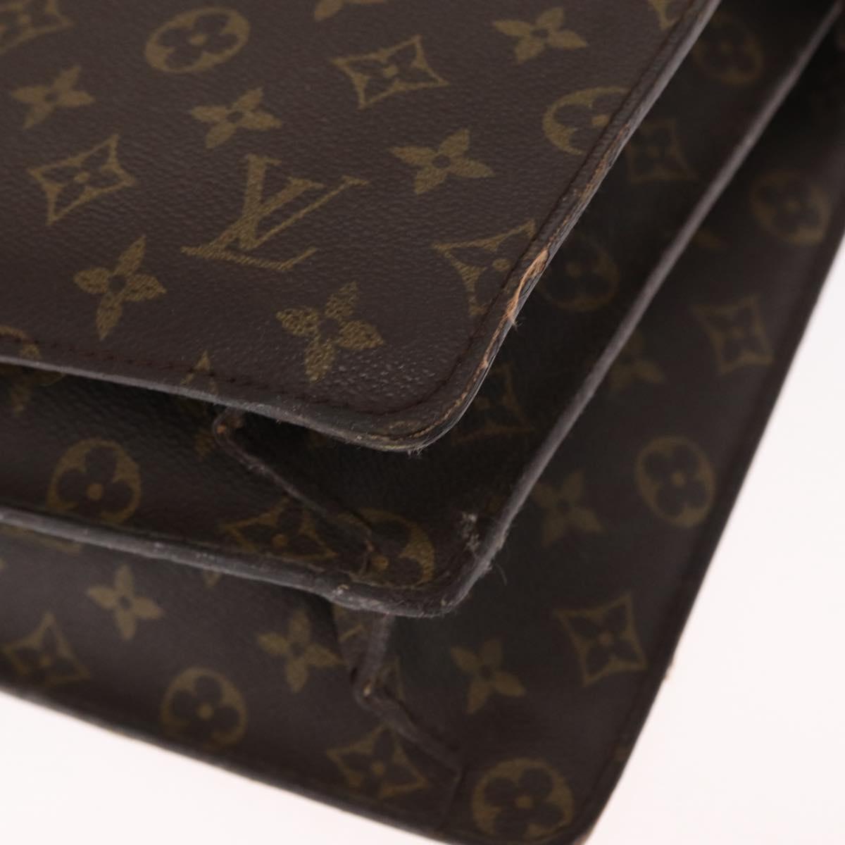 LOUIS VUITTON Monogram Serviette Fermoir Business Bag Vintage M53305 Auth am9816