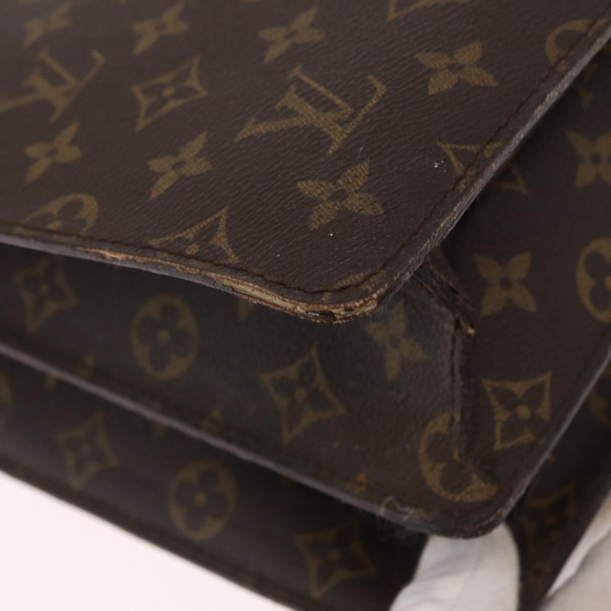 LOUIS VUITTON Monogram Serviette Fermoir Business Bag Vintage M53305 Auth am9816