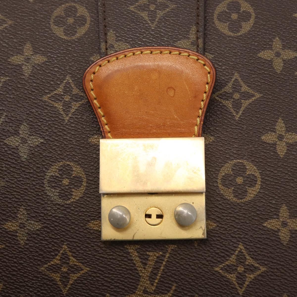 LOUIS VUITTON Monogram Serviette Fermoir Business Bag Vintage M53305 Auth am9816