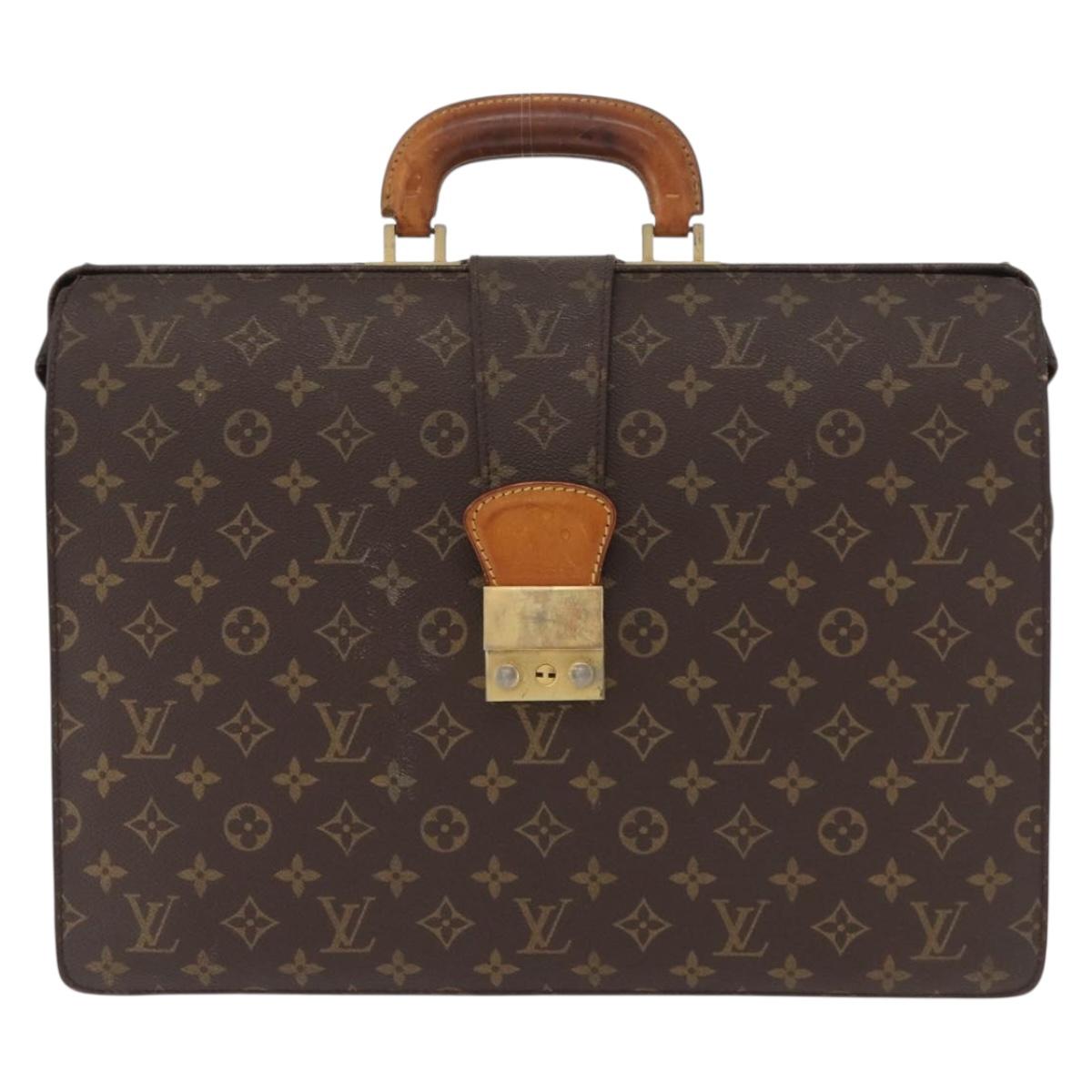 LOUIS VUITTON Monogram Serviette Fermoir Business Bag Vintage M53305 Auth am9816