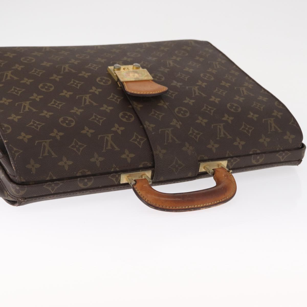 LOUIS VUITTON Monogram Serviette Fermoir Business Bag Vintage M53305 Auth am9816