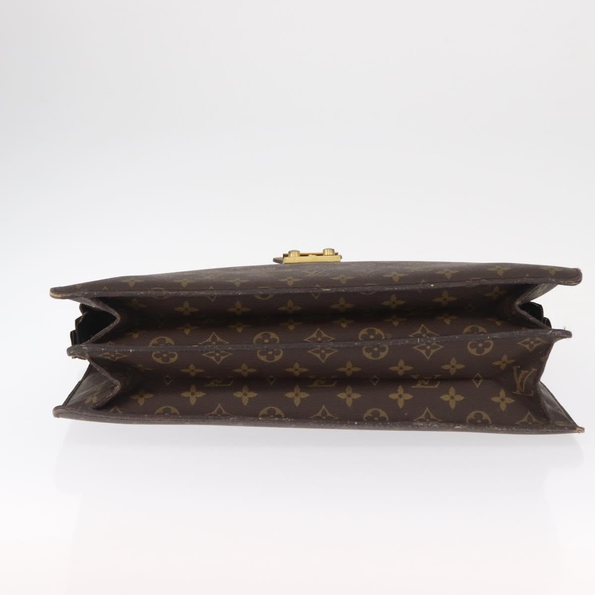 LOUIS VUITTON Monogram Serviette Fermoir Business Bag Vintage M53305 Auth am9816