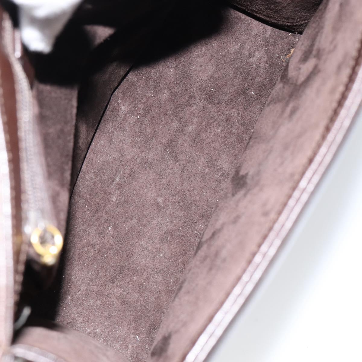 GUCCI Shoulder Bag Leather Brown Gold 001 1274 1874 Auth am9820