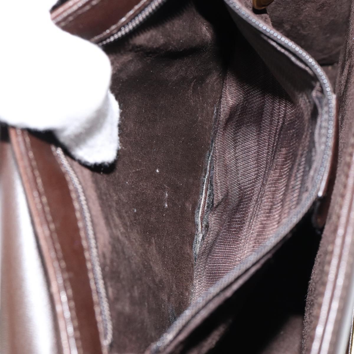 GUCCI Shoulder Bag Leather Brown Gold 001 1274 1874 Auth am9820