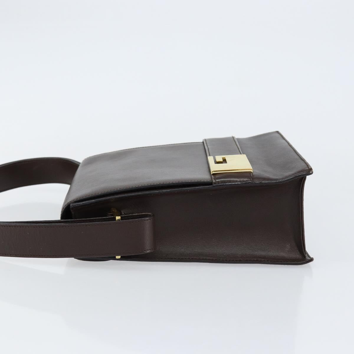 GUCCI Shoulder Bag Leather Brown Gold 001 1274 1874 Auth am9820