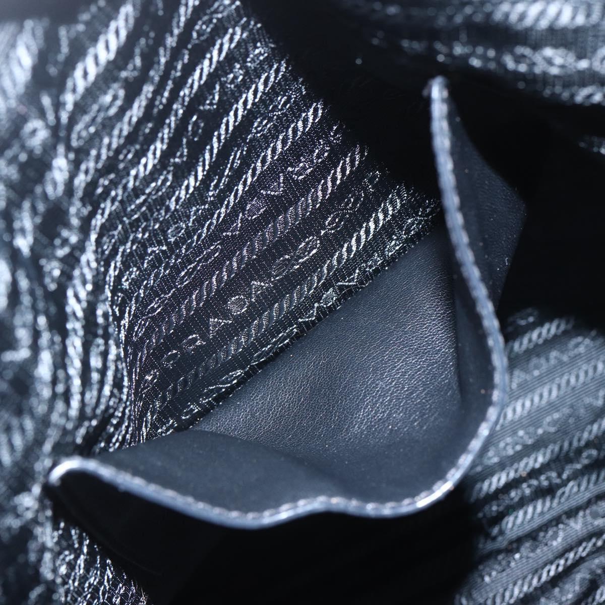 PRADA Hand Bag Enamel Black Gold Auth am9823