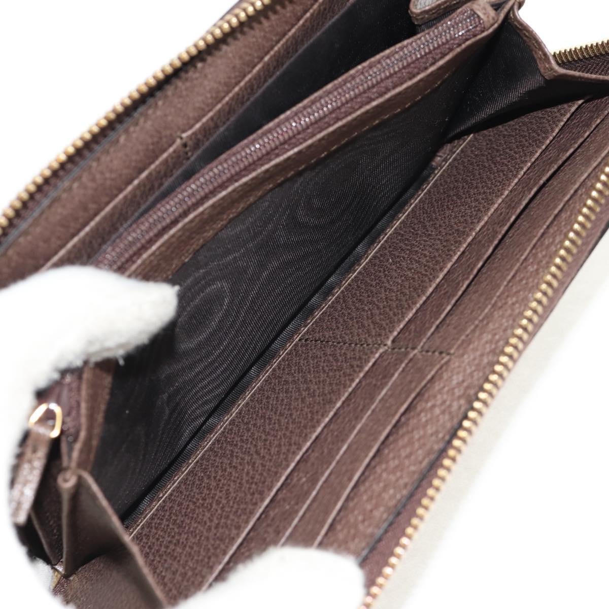 GUCCI GG Supreme Web Sherry Line Long Wallet PVC Beige Gold 523153 Auth am9826V