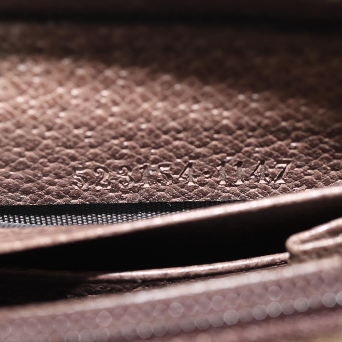 GUCCI GG Supreme Web Sherry Line Long Wallet PVC Beige Gold 523153 Auth am9826V