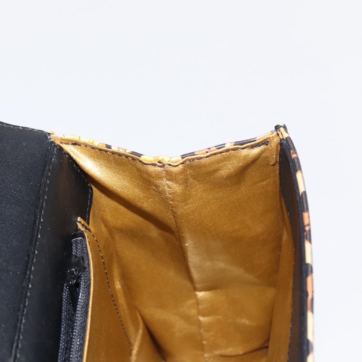 Gianni Versace Hand Bag PVC Leather Yellow Gold Auth am9830