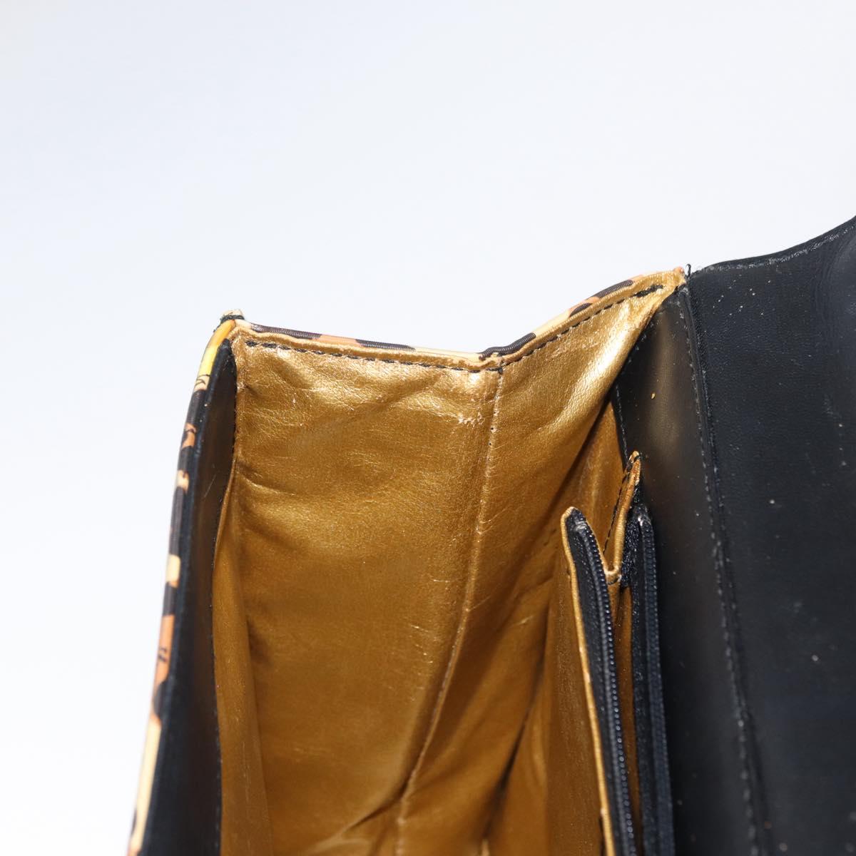 Gianni Versace Hand Bag PVC Leather Yellow Gold Auth am9830