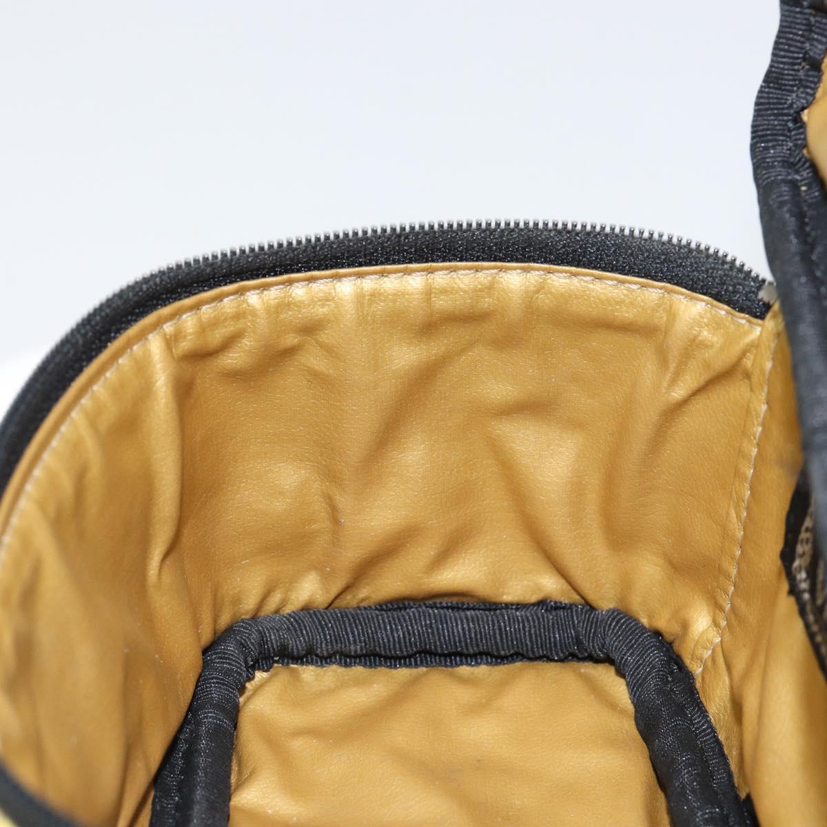 Gianni Versace Vanity Cosmetic Pouch Leather Yellow Gold Auth am9832