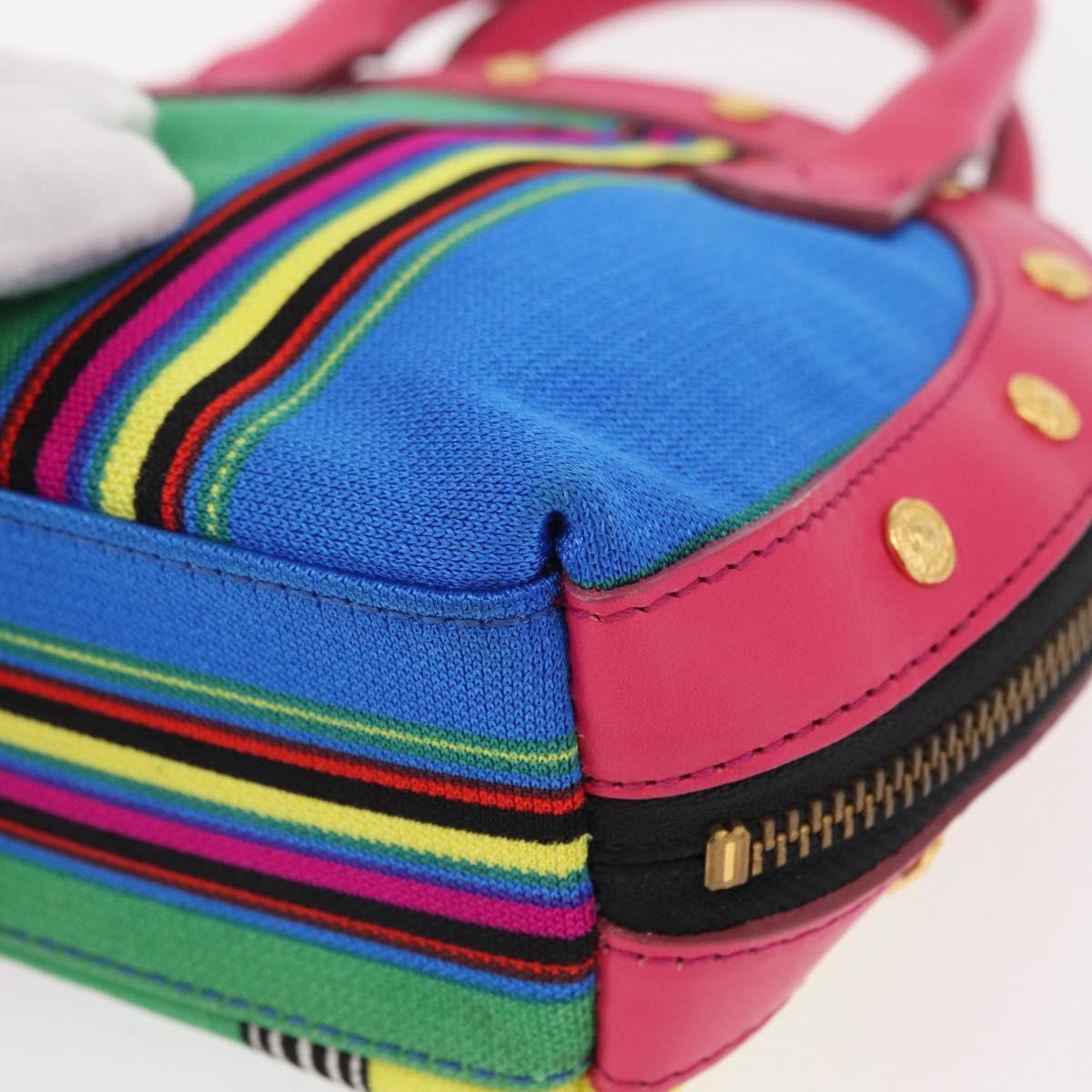 Gianni Versace Hand Bag Leather Pink Gold Auth am9833