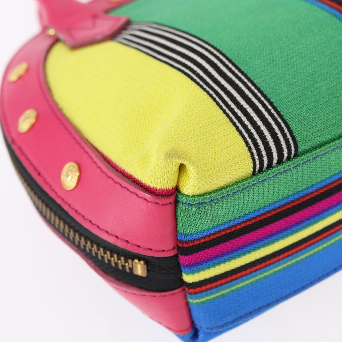 Gianni Versace Hand Bag Leather Pink Gold Auth am9833