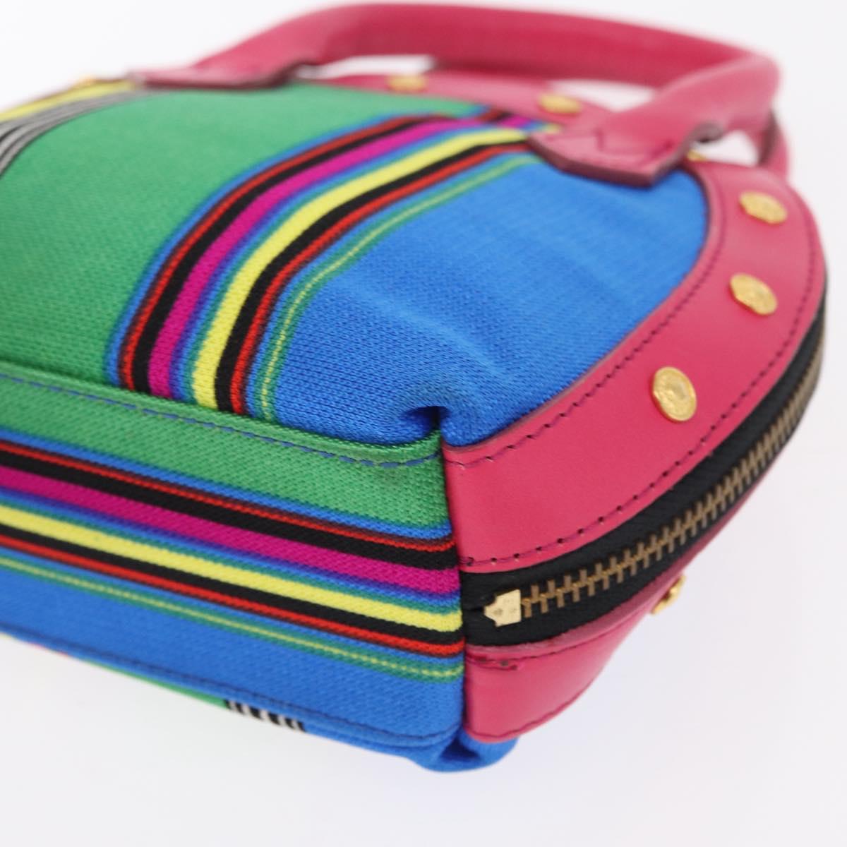 Gianni Versace Hand Bag Leather Pink Gold Auth am9833