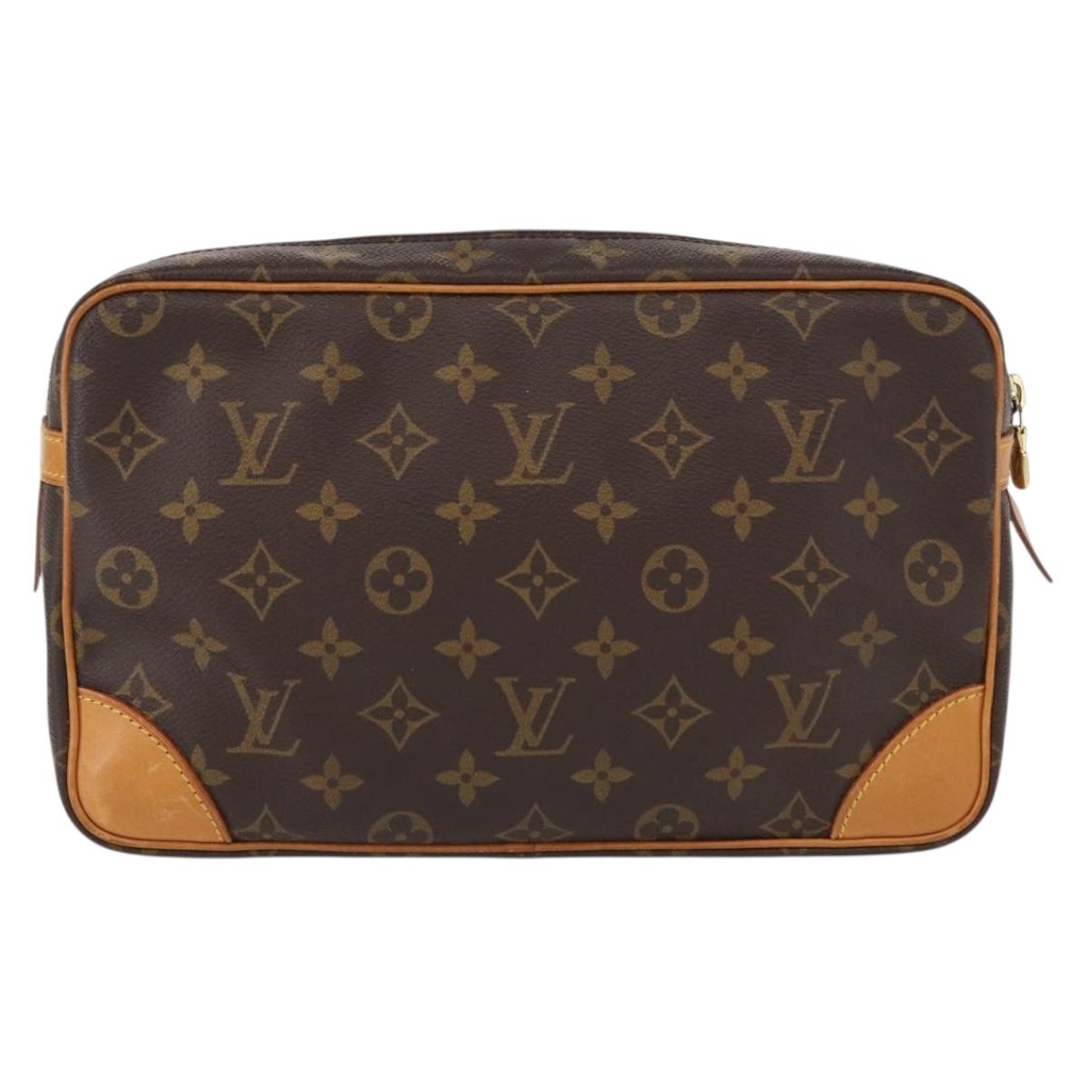 LOUIS VUITTON Monogram Compiegne 28 Clutch Bag M51845 LV Auth am9834