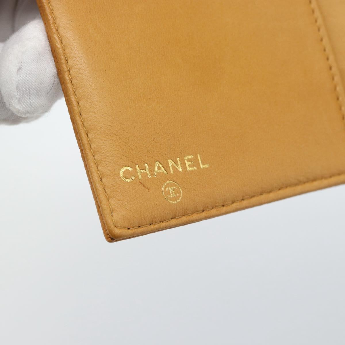 CHANEL Compact Wallet Caviar Skin Brown Gold CC Auth am9835V