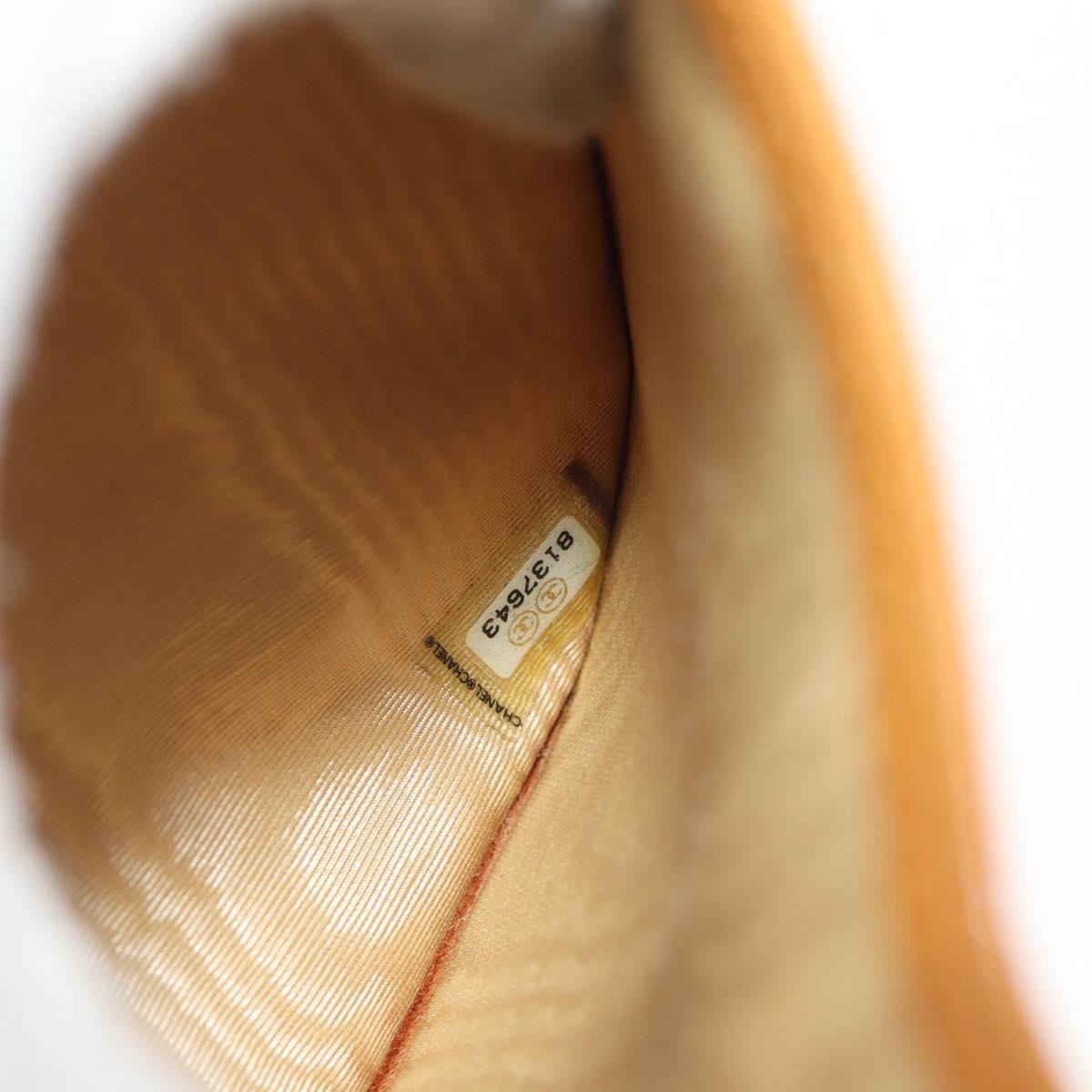 CHANEL Compact Wallet Caviar Skin Brown Gold CC Auth am9835V