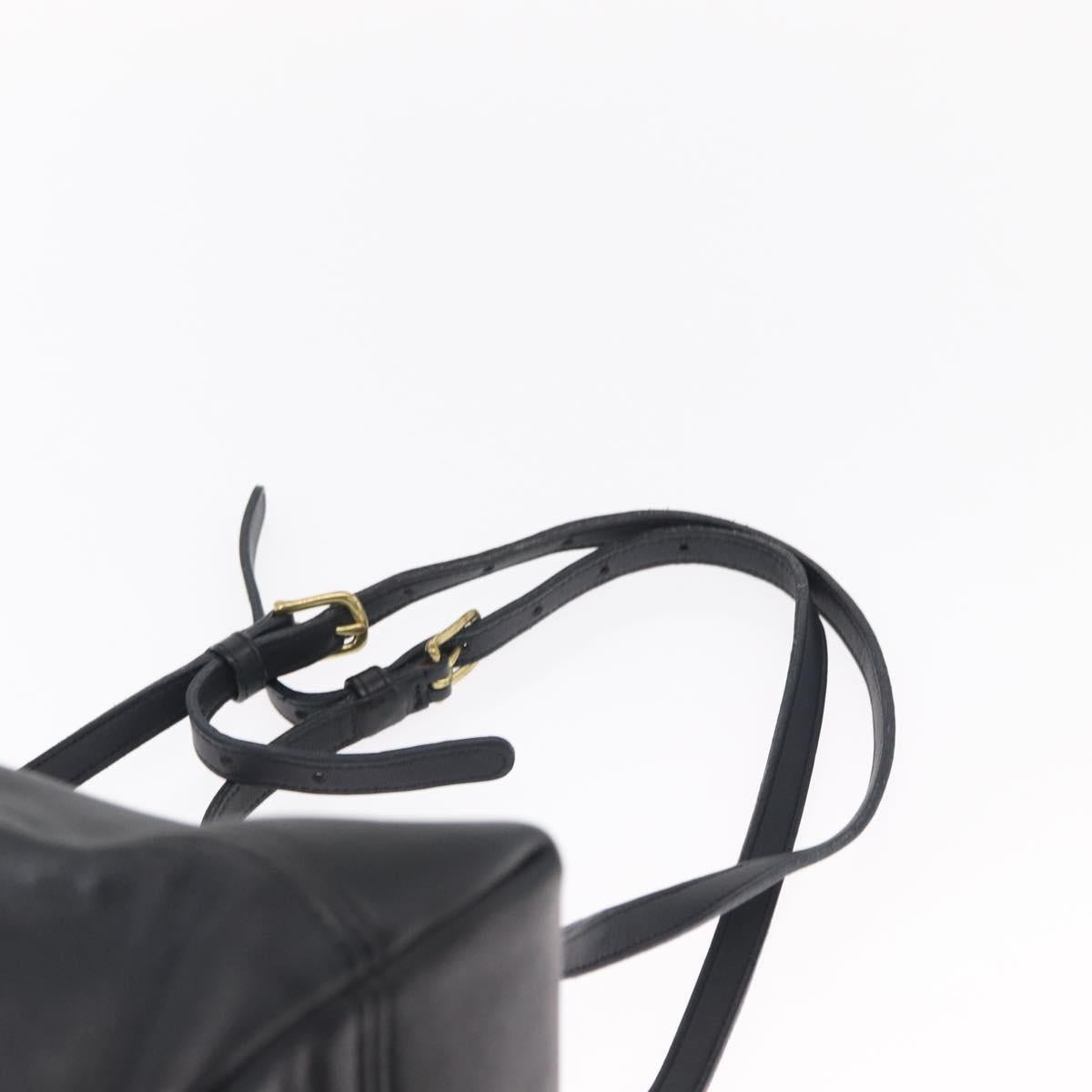 Coach Backpack Leather Navy Gold Auth am9839