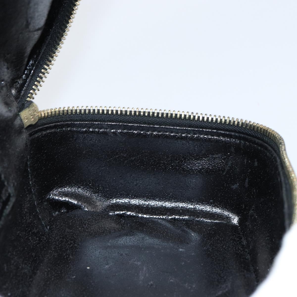 GUCCI Bamboo Vanity Hand Bag Nylon Black Gold 032 1956 0151 Auth am9840