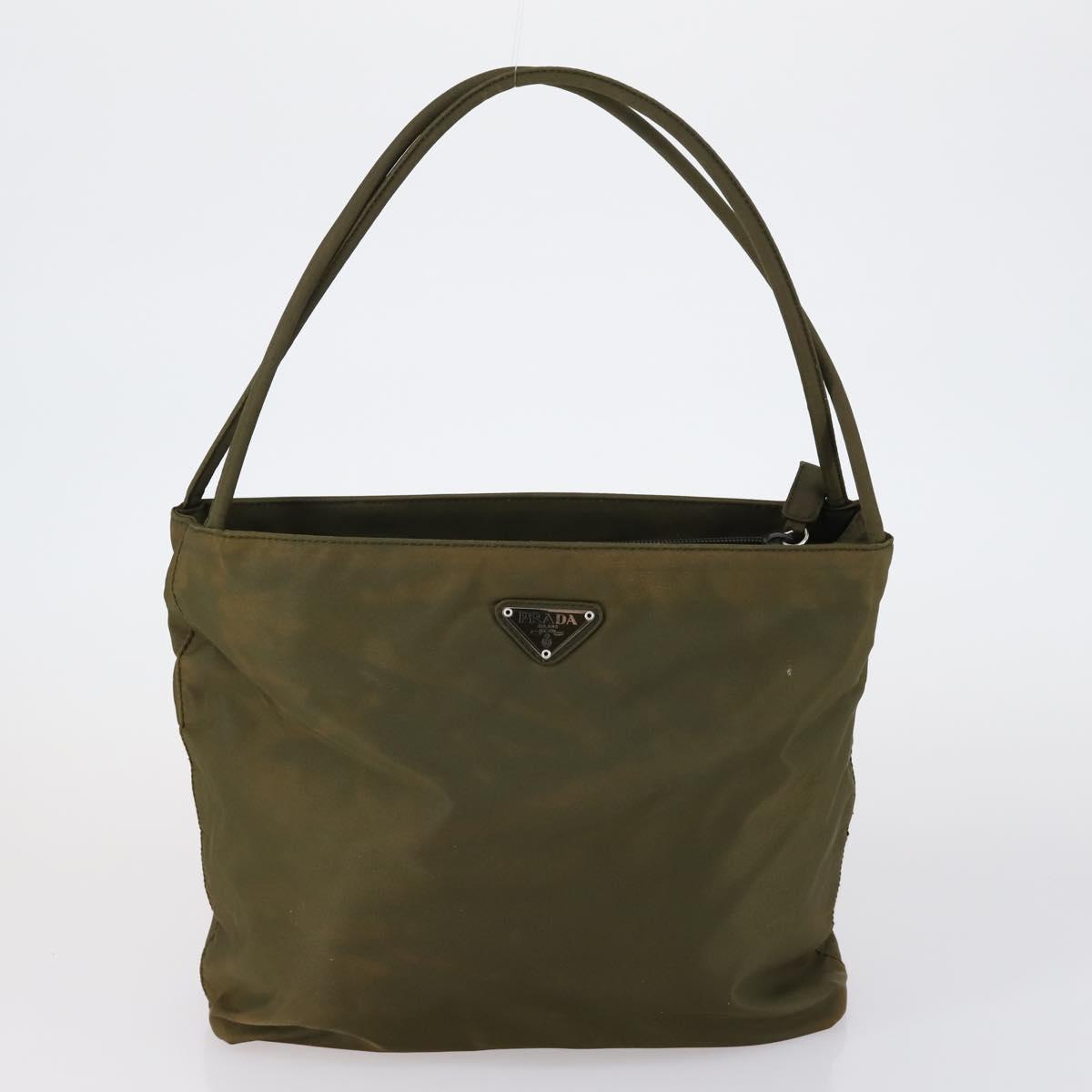 PRADA Hand Bag Nylon 2 Set Green Light Blue Auth am9845