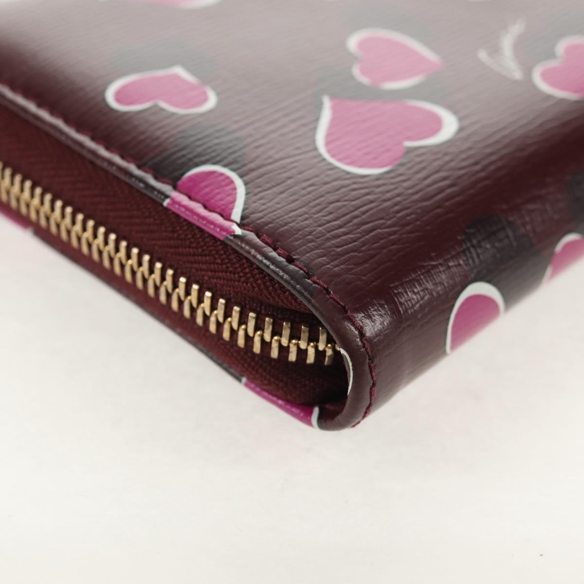 GUCCI Heart Long Wallet Leather Purple Auth am9847V