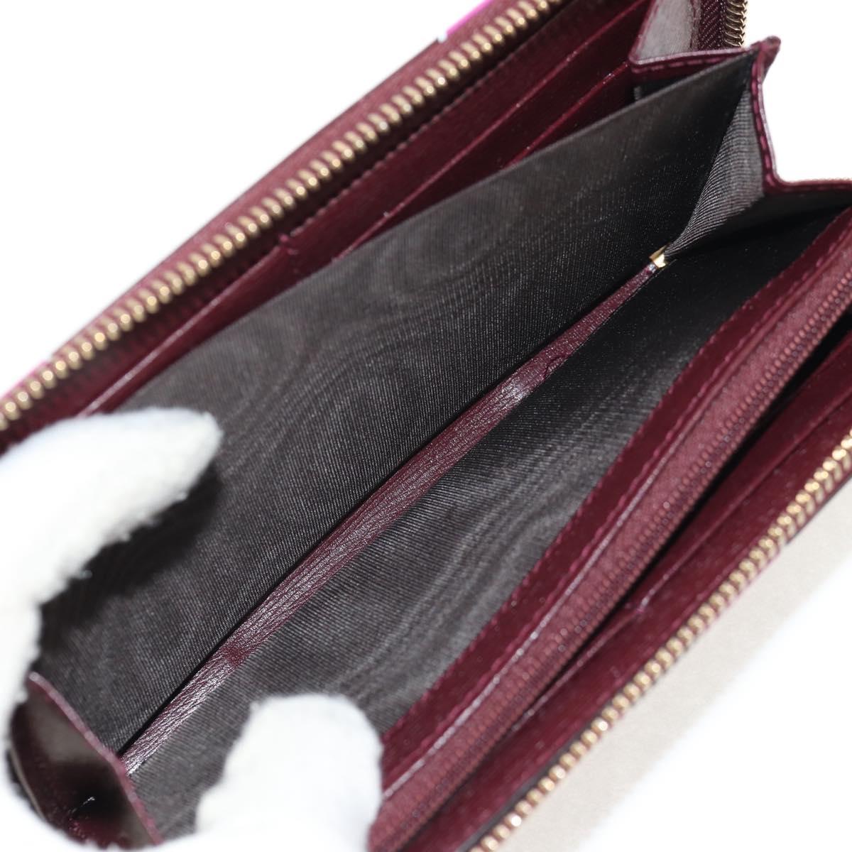 GUCCI Heart Long Wallet Leather Purple Auth am9847V