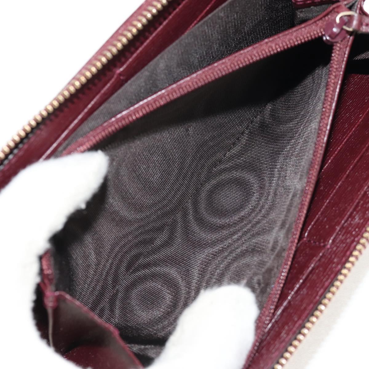 GUCCI Heart Long Wallet Leather Purple Auth am9847V