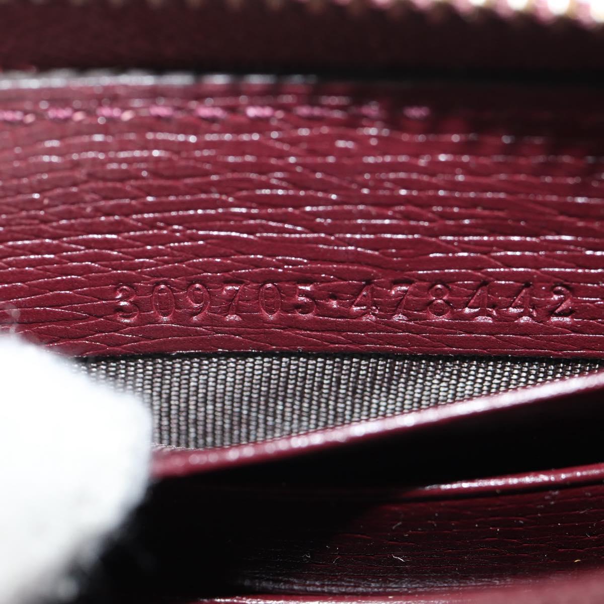 GUCCI Heart Long Wallet Leather Purple Auth am9847V