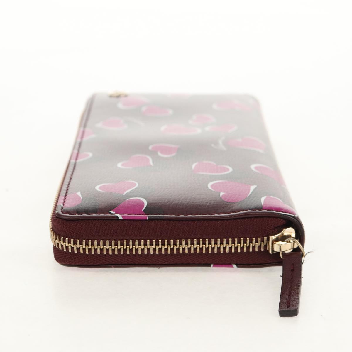 GUCCI Heart Long Wallet Leather Purple Auth am9847V